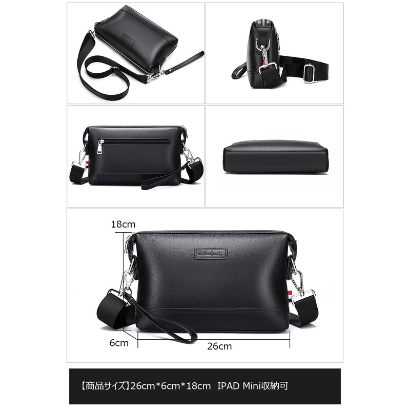 Cenvins Men's One-Shoulder Bag 3-Way Second Bag Body Bag Crossbody