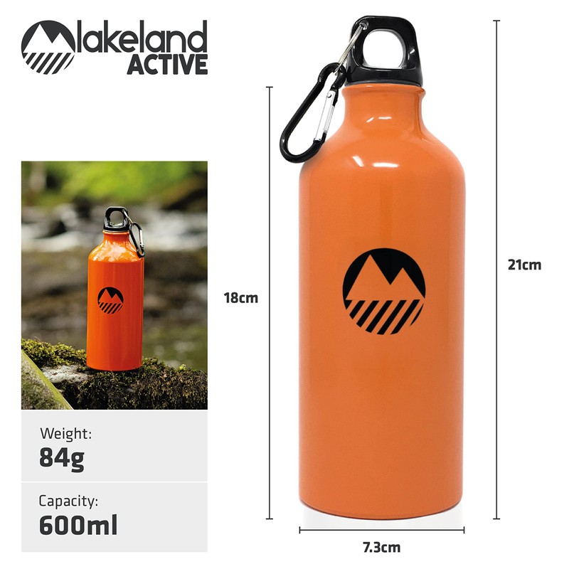 Lakeland Active Thirlmere Lightweight Reusable Aluminium Water Bottle (600ml)