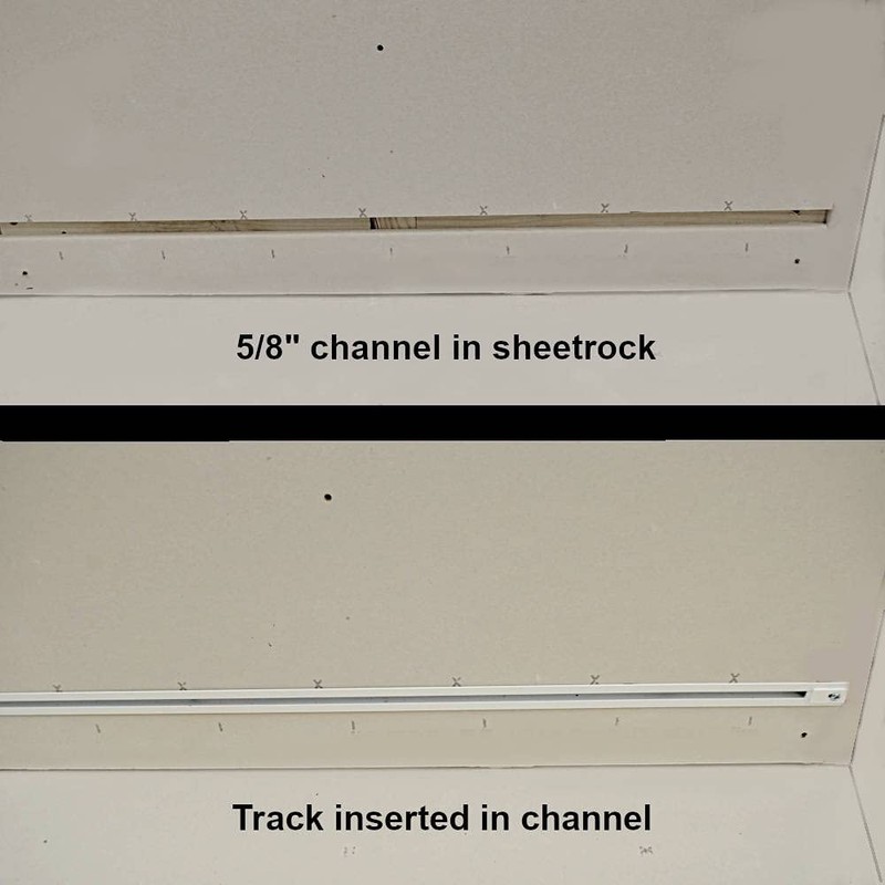 Recessed Ceiling Curtain Track Set (10' in 2 Sections-White)