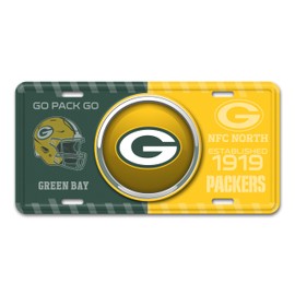 FANMATS 43258 Green Bay Packers Embossed Metal License Plate