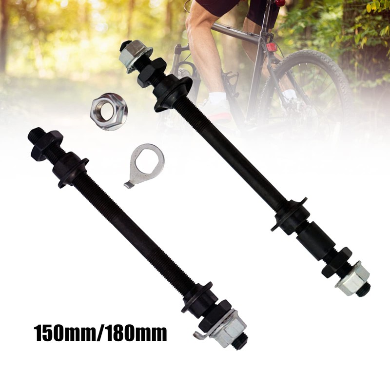 Bike Wheel Hub Axle Solid Spindle Shaft Lever Front Rear