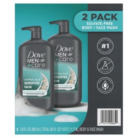 Dove Men+Care Sensitive Skin Body & Face Wash, 30 fl. oz., 2 pk.