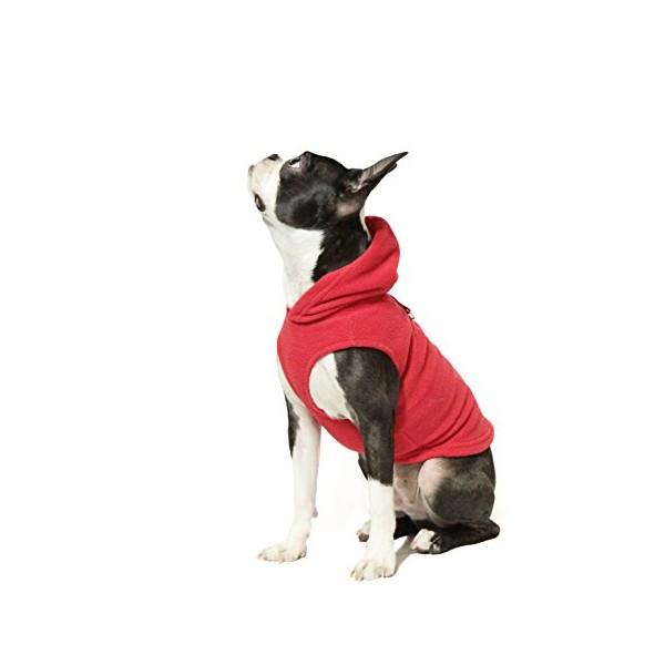 Gooby - Fleece Vest Hoodie, Small Dog Pull Over Hooded