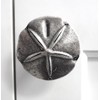 Sand Dollar Drawer Knob, Beach Cabinet Pull, Solid Metal, Silver