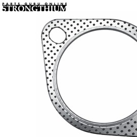 Strongthium 2 Pcs 3" Exhaust Gasket 2 Bolt for 3 Inch Muffler Flange Manifold 120-07610-0002