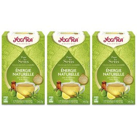 Yogi Tea - For the Senses, Natural Energy, White Ayurvedic Tea, Organic, with Lemon and Bergamot Oil, Yogi Tea Pack of 3, 3 x 17 Bags (51 Tea Bags Total), Ideal as a Gift
