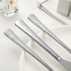 Stainless Steel Hammered Handle Flatware Set 20 Piece Silverware Bulk