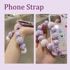 Cute Phone Lanyard Wrist Strap Tether Tab & Plush Pompom