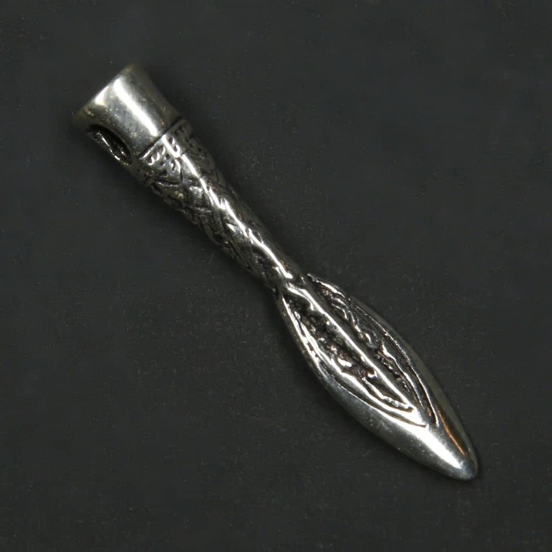 Spearhead Pendant Jewellery 925 Sterling Silver, Pendant with Eyelet: 4cm