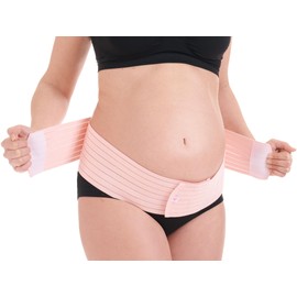 Herzmutter - 3200 - Maternity Belly Belt - Abdominal Support Band - Adjustable Size - Pregnancy Belt for Gymnastics, Yoga, Sport - Pink | Narrow, size: L-XL