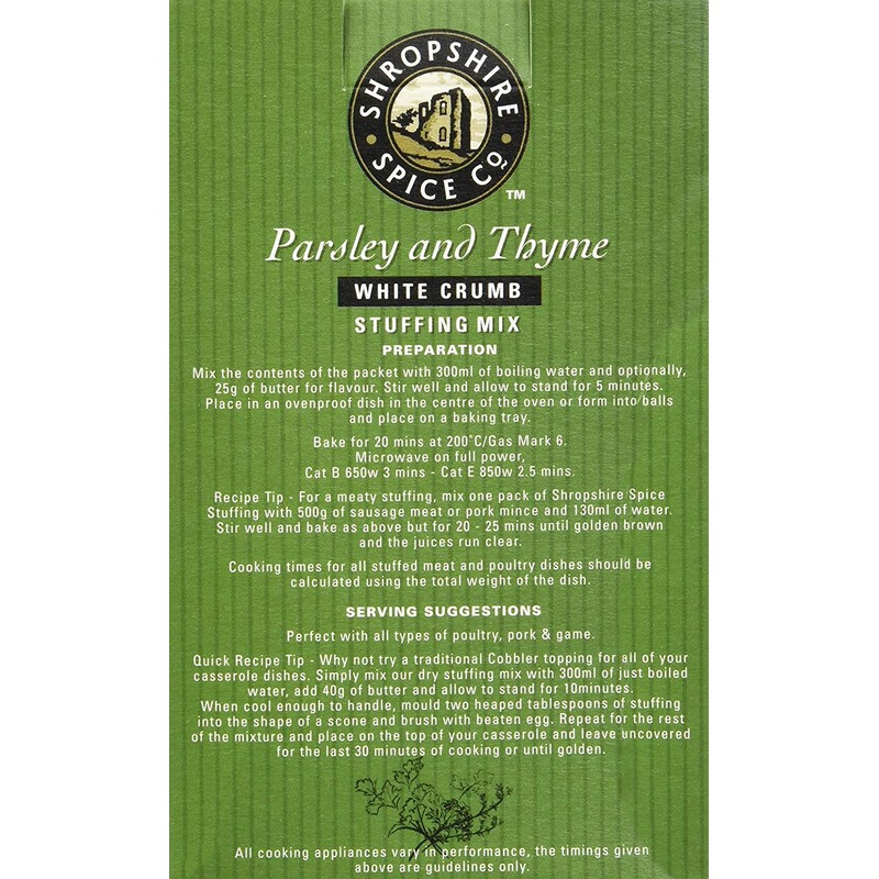 Shropshire Spice Parsley & Thyme Stuffing with White Crumbs 150g