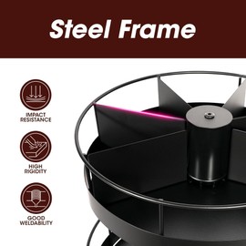 Snack Organizer 2 Tier Lazy Susan with Convenient Grab-and-Go Design, Versatile Snack Storage with Metal Snack Holder Tray for Kitchen, Office, Breakroom, 14.37" L x 14.37" W x 12.68" H - MK1403A