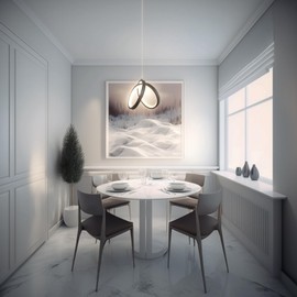 LOFAHS LED Pendant Light - Modern Island, Remote Dimmable, Smart APP, Adjustable Hanging for Kitchen, Dining, Bedroom (Black, Single, 6.5 Inchs)