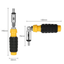 Ratcheting Screwdriver 180 Degree Flexible Head Ratchet Screwdriver Set Adjustable Angle Magnetic Screwdriver 190mm Length