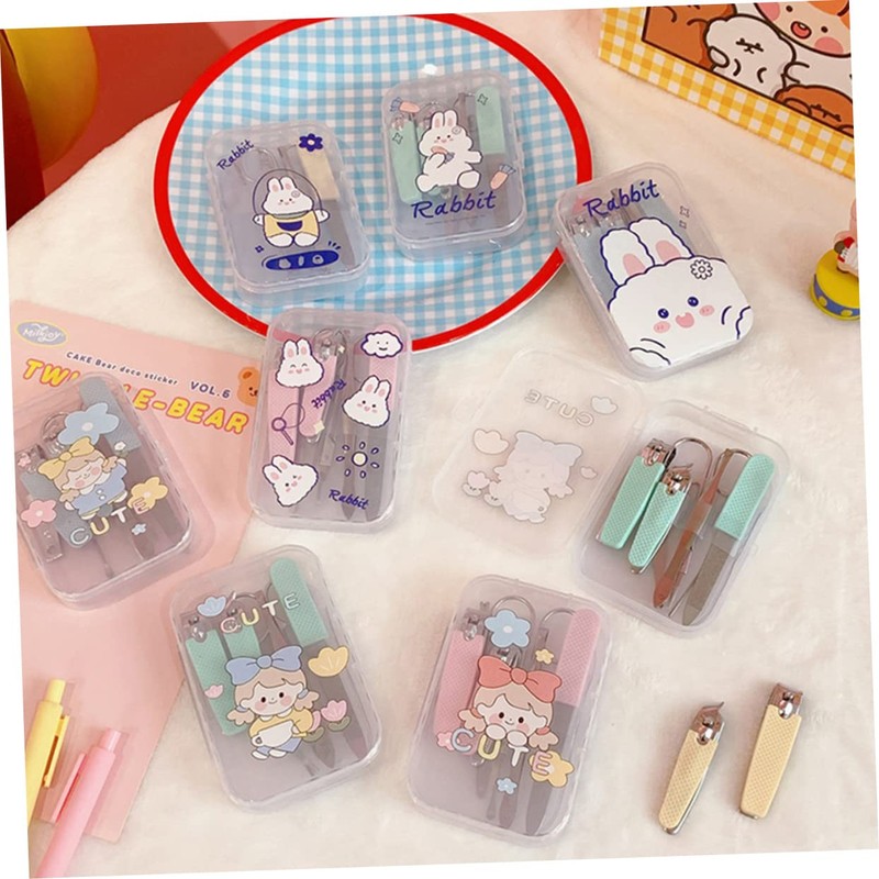 Beavorty 1set Cute Girl Nail Clipper Manicure Kit Essential Fingernail