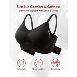 HOFISH 2-Pack Everyday Bras Comfortable Seamless Full Coverage Bra for Women Wireless Bras with Soft Support