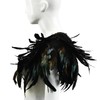 HOMELEX Gothic Black Natural Feather Cape Shawl with Choker Collar