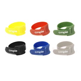 Cmple - Reusable Nylon Adjustable Cord Organizer, Hook Loop Cable Management Mountable Head Cable Wire Ties, 60 PCS, 6 inch - Multicolor