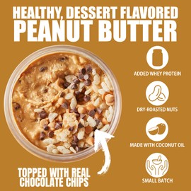 Fit Butters Scotcheroo Peanut Butter Spread - Added Protein and Coconut Oil, Low Carb, Low Sugar, Complete Protein Dessert Flavored Nut Butter