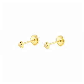 Monde Petit T1727P – Stud Earrings – Women and Children – Yellow Gold 18ct (750)