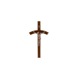 Woodvio - Handgefertigtes Wandkreuz aus Holz, "Papstkreuz", katholisches Kruzifix
