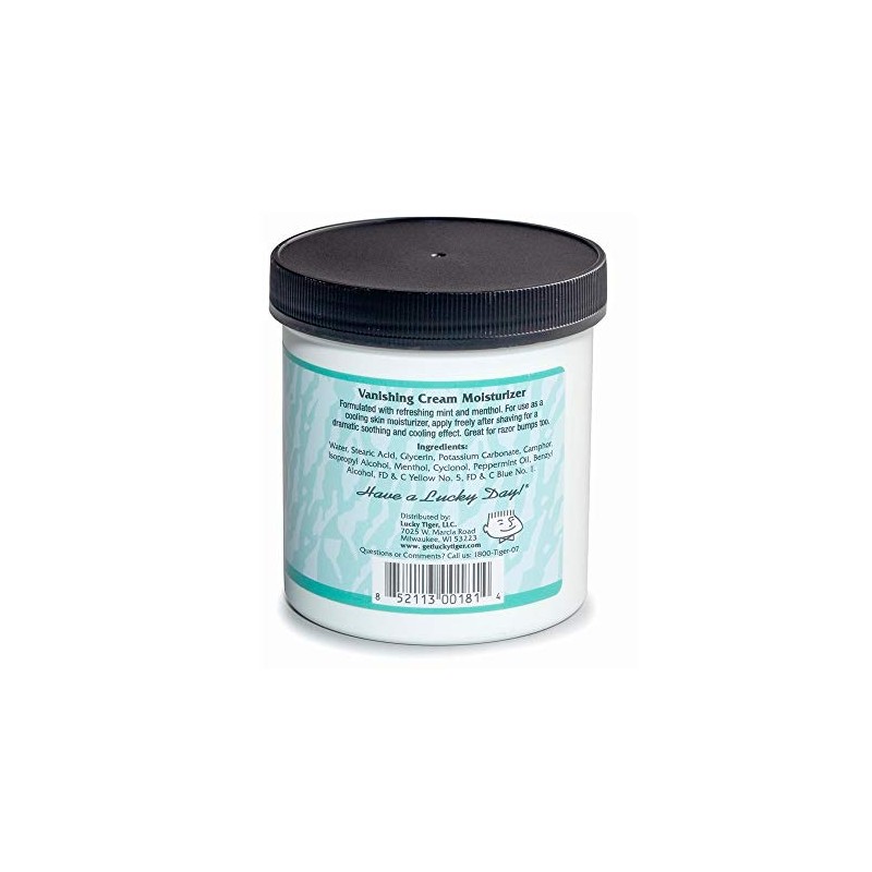 Lucky Tiger Vanishing Cream, Menthol Mint 12 oz (Pack of