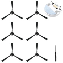 Fixbetter Fixbetter Seitenb1rsten f1r MEDION E32 (MD 18510)/E32 SW (MD 18503)/MD16192/MD18500/MD18501/MD18600 ILIFE V3/V3S Pro/V5/V5S Pro Roboter Staubsauger Ersatzteil, 6 Seitenb1rste, 1 Schraubendreher