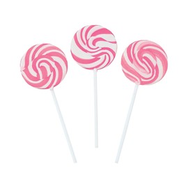 Hot Pink Swirl Lollipop Sucker - Bulk Individually Wrapped Pops - Candy Buffets, Graduation Parties, Anniversaries & Weddings (Set of 24)