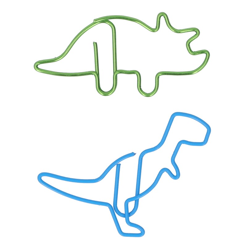 100 Pcs Shaped Paper Clips Hippo Dinosaur Shape Metal Cute