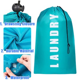 2 PCS Dirty Clothes Travel Bag Extra Large Travel Laundry Bag Durable Rip-Stop Dirty Clothes Shoulder Bag Portable Travel Laundry Bags Dirty Clothes Bags with Drawstring Cord for Home Travel Dormitory