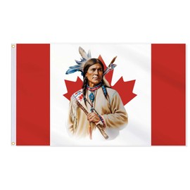 Canada Native American Flag,3x5 FT First Nations Leader Indian Flag,36x60 Inch Large Digitial Double-Printed Durable 150D Thick Polyester Decorations with 2 Brass Grommet
