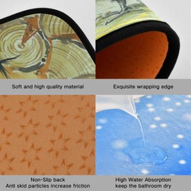 2 Pieces Kitchen Rug Set,Vintage Rooster and Hen Kitchen Mat Non Slip Washable Hallway Runner Decor for Kitchen Floor Mat