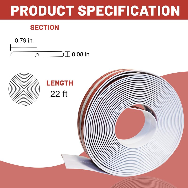 22 Feet Flexible Inside & Outside Corner Trim Molding, Peel