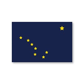 State of Alaska Flag Vinyl Decal Bumper Sticker for Cups, Tumblers, Cars, Vehicles, Laptop, Windows, Trucks, and Coolers 5" x 3.3" (1)