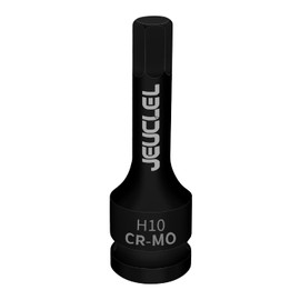 JEUCLEL 10mm Hex Impact Bit Socket, H8 1/2-Inch Impact Drive Allen Socket, Cr-Mo Steel Lengthen Hex Screwdriver Adapter for Electric Ratchet Wrenches Fastening Screws