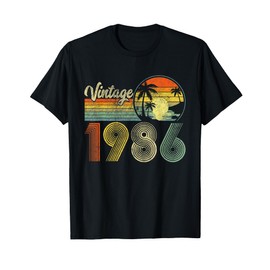 40 Years Old Gifts Vintage Born In 1986 Retro 40th Birthday T-Shirt