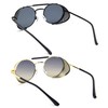 RONSOU Steampunk Style Round Vintage Sunglasses Retro Eyewear UV400 Protection
