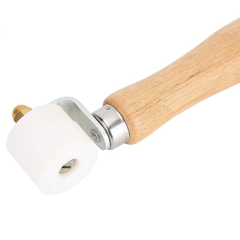 28mm/1.1inch PTFE Hand Pressure Roller, 2 Way Bearing, Wooden Handle,