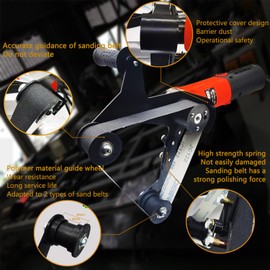 Rocsuk Belt Sander - Pipe Tube Polishing Sanding - Handheld Grinder Sander - Suitable for Polishing Various Circular Pipe Materials,Woodworking and Metal Rust Removal- (15pcs Sanding Belts).