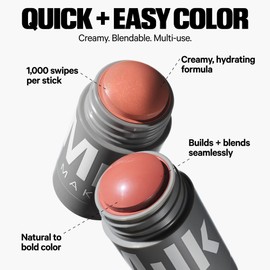 Milk Makeup Lip + Cheek Stick – Multi-Use Cream Blush + Lip Color with Mango Butter, Avocado Oil + Apricot Oil – Hydrating, Buildable, Long-Lasting, Vegan Formula – Werk, 0.21 oz
