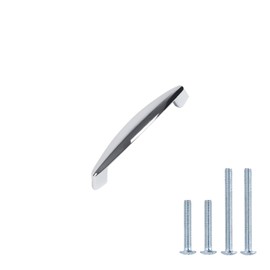 monti hardware | 1 Pack Polished Chrome 5 Inch Hole Center | Solid Metal Cabinet Handles Bathroom Home Decor Drawer Pulls | Stainless Metal Kitchen Cabinet Handles | Linea Collection