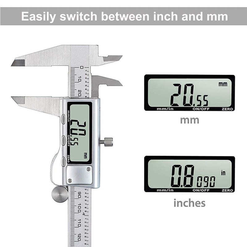 Digital Caliper, Caliper Measuring Tool with Stainless Steel, Electronic Micrometer