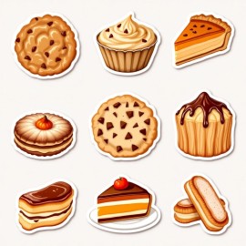 Cardstock Die Cut Embellishments Cookies Pies (12) Cut Outs 3.5 Inch