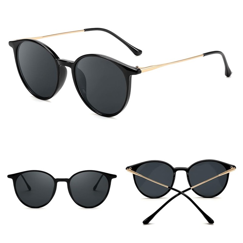 Feisedy B1157 Sunglasses, UV400, UV Protection, Date Glasses, Round Shape,