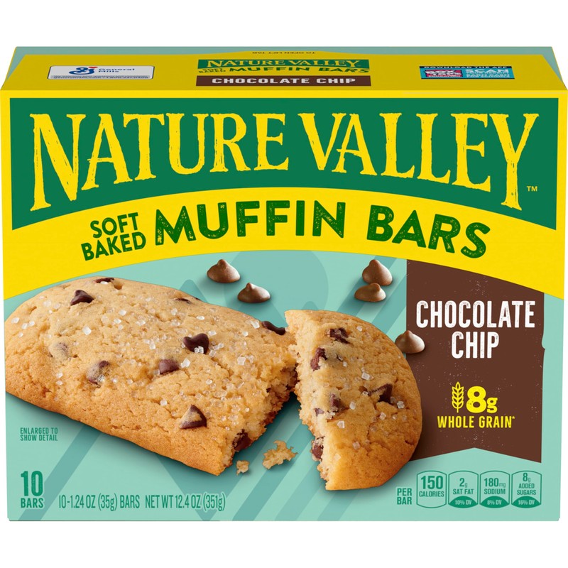 Nature Valley Soft Baked Muffin Bars, Chocolate Chip, Snack Bars,