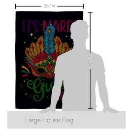 Mardi Gras Yall Outdoor Decor Burlap Banner Wall Art Flag Poles for Outside House Patio Porch Lawn Garden Stand Tapestry Yard Masquerade Party Spring Carnival Festival Holiday French Gift Made in USA