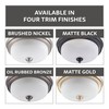 Decorative Round Matte Black 110CFM Bath Fan w/Integrated LED Light