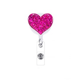 Heart ID Retractable Badge Holder 10 Colours Key Ring Card Holder ID Holder with ID Clip for Nurse