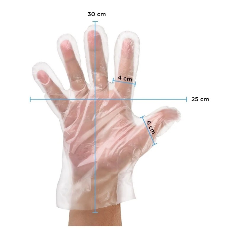 500 Guantes Desechables De Plástico Cadeglove
