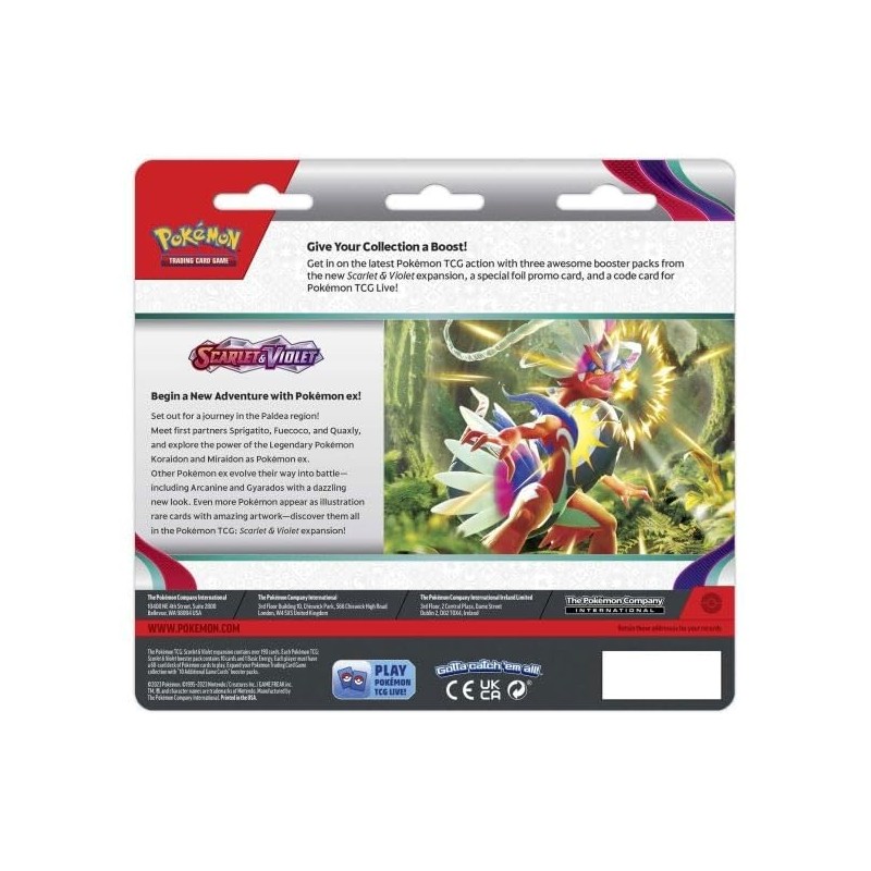 Pokemon PoKMoN TCG: Scarlet & Violet 3-Pack Blister (Random Promo),(POC938)